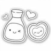 Sticker soymat, soja et sushi couples (Devant)