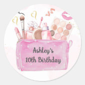 Sticker spa Party de maquillage fille Anniversaire (Devant)