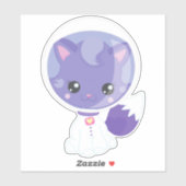 Sticker Space Cat, Cute Cat, Astronaute, Cosmonaute, Espac (Feuille)