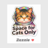 Sticker Space for Cats Only – Astronaut Cat Mom Holographi (Feuille)
