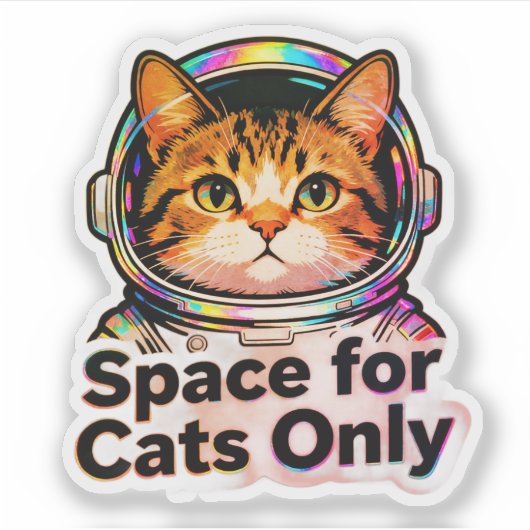 Sticker Space for Cats Only – Astronaut Cat Mom Holographi (Devant)