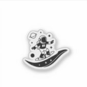 Sticker “Space Surfer – Minimalist Astronaut Cosmic Ride (Devant)