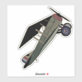 Sticker Spad XIII, Avion de chasse Biplane (Feuille)