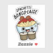 Sticker Spaghetti Bongolaise Funky Food Pun (Feuille)