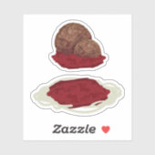 Sticker Spaghetti et boulettes de viande (Feuille)