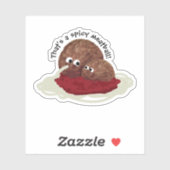 Sticker Spaghetti mangeur de boules de viande (Feuille)