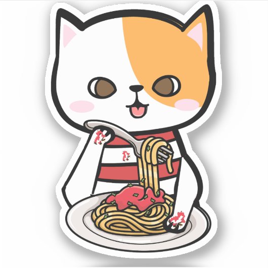 Sticker Spaghetti mangeur de chats (Devant)