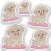 Sticker Spaniel tibétain 5x (Devant)