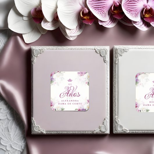 Sticker Spanish Romantic Exquisite Floral Orchids Bouquets