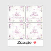 Sticker Spanish Romantic Exquisite Floral Orchids Bouquets (Feuille)