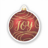 Sticker Sparkly JOY Christmas Ornament Holiday Message (Recto)