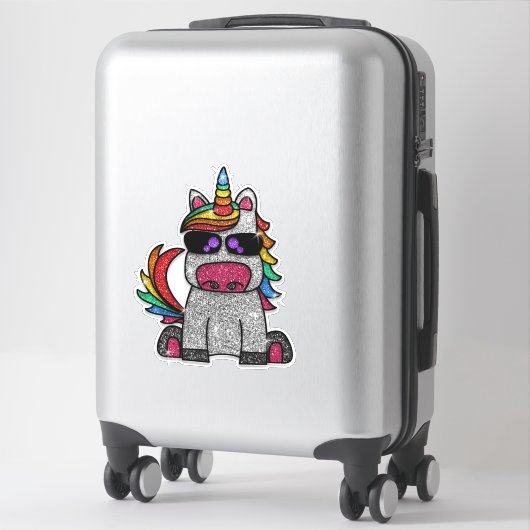 Sticker Sparkly mignon Parties scintillant arc-en-ciel Uni (Sur valise)