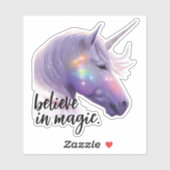 Sticker Sparkly Unicorn Rainbow Parties scintillant croire (Feuille)
