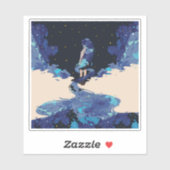 Sticker spatial esthétique "Lost in the Stars" (Feuille)