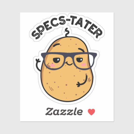 Sticker Specs-tato Funny Potato Spectacle Pun (Feuille)