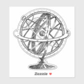 Sticker Sphère Armillaire Céleste Vintage (Feuille)