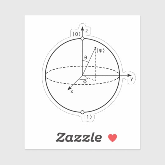 Sticker Sphère Bloch | Physique / Maths Quantum Bit (Feuille)