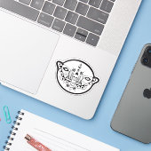 Sticker Sphinx à tête de mort (Ordinateur portable avec iPhone)