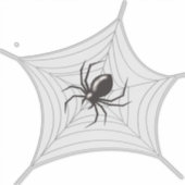 Sticker Spider d'Halloween géant dans son Web (Devant)
