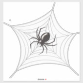 Sticker Spider d'Halloween géant dans son Web (Feuille)