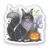 Sticker Spiderweb Coon - Maine Coon Halloween (Recto)