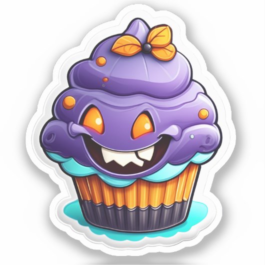 Sticker Spiderweb Sweets : Cupcake d'Halloween (Recto)