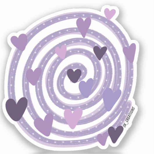 Sticker Spirale d'amour pourpre (Recto)