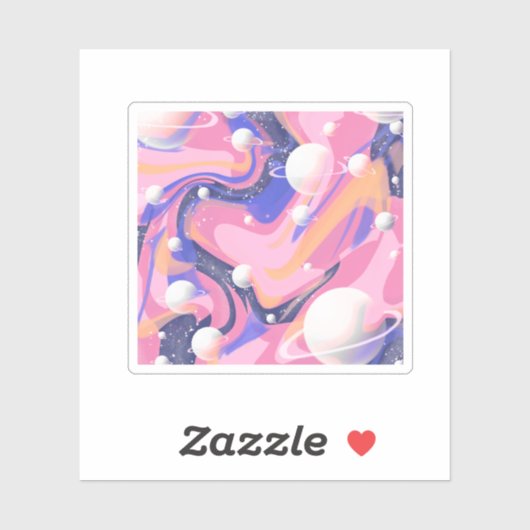 Sticker Spirale De L'Espace Extérieur Rose Et Violet Abstr (Feuille)