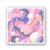 Sticker Spirale De L'Espace Extérieur Rose Et Violet Abstr (Devant)