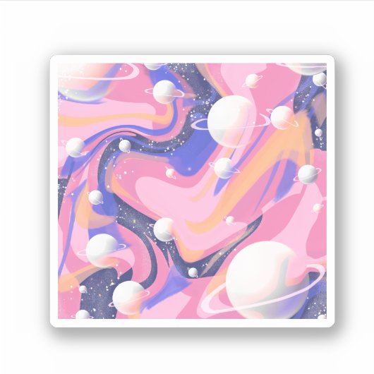 Sticker Spirale De L'Espace Extérieur Rose Et Violet Abstr (Devant)