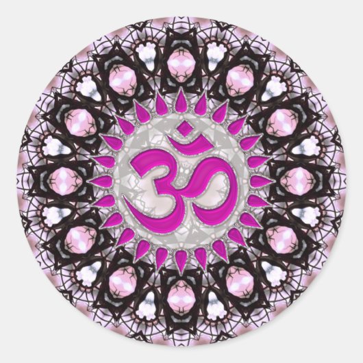 Sticker Spirituel Pink Gems Aum (Devant)