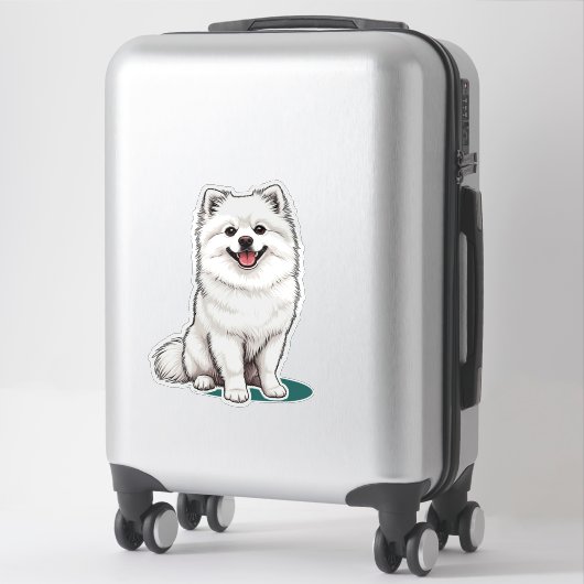 Sticker Spitz japonais blanc (Sur valise)