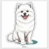 Sticker Spitz japonais blanc (Feuille)
