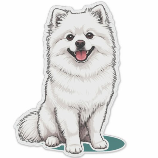 Sticker Spitz japonais blanc (Devant)