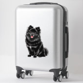 Sticker Spitz japonais noir (Sur valise)