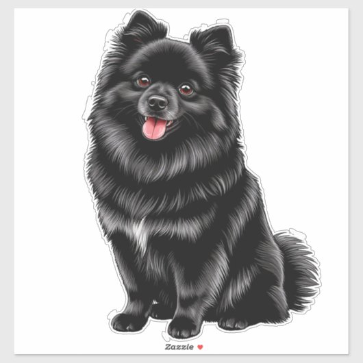 Sticker Spitz japonais noir (Feuille)