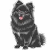 Sticker Spitz japonais noir (Devant)