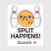 Sticker Split Se Produit Drôle Bowling Pun (Feuille)