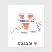 Sticker Split V Virginia State Love (Feuille)