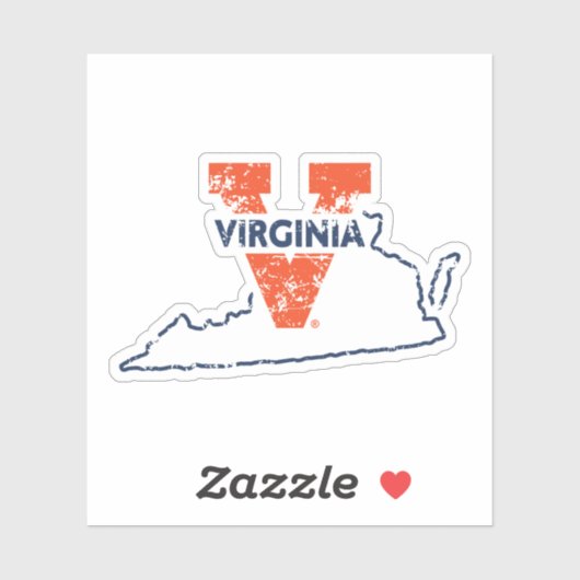 Sticker Split V Virginia State Love (Feuille)