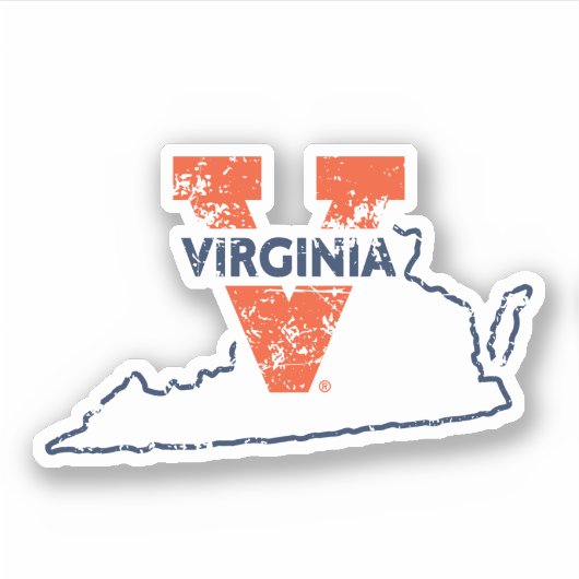 Sticker Split V Virginia State Love (Devant)