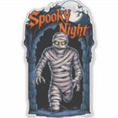 Sticker Spooky Night - Momie effrayante halloween (Devant)
