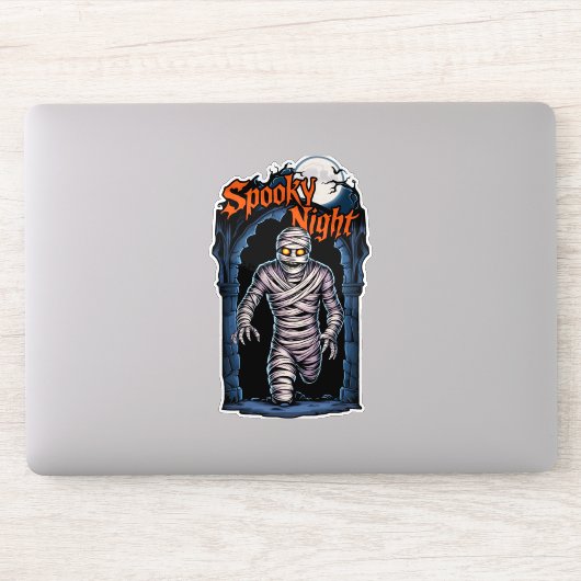 Sticker Spooky Night - Momie effrayante halloween (Ordinateur)