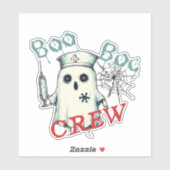 Sticker Spooky Nurse Ghost Haunted Hospital Crew Ghostly N (Feuille)