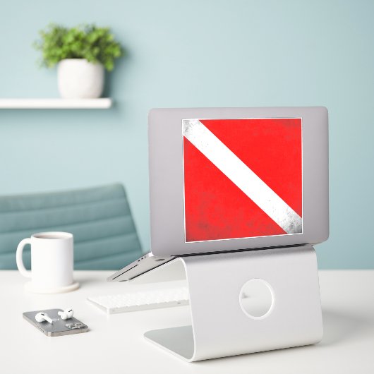 Sticker Sport de plongée, American Diver Down Flag SCUBA (Ordinateur portable sur le bureau)