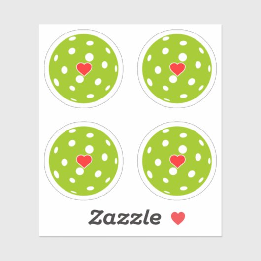 Sticker Sport i love Pickleball green balls (Feuille)