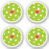 Sticker Sport i love Pickleball green balls (Devant)