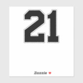Sticker Sport Jersey Black Favorite Lucky Numéro #21 (Feuille)