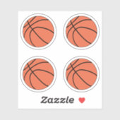 Sticker Sport populaire - Basketball 4 pcs Ball (Feuille)