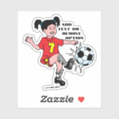 Sticker Sports de soccer pour petite fille (Feuille)